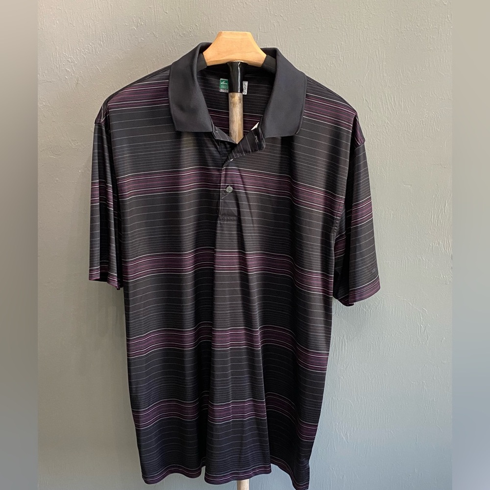 Hogan Black and Purple Striped Polo Shirt